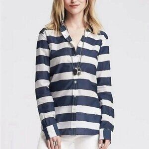 BANANA REPUBLIC Soft-wash Rugby Stripe Shirt Sz S